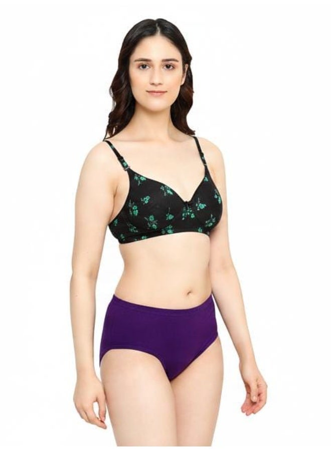 راجني حمالة صدر للنساء والفتيات المراهقات، مصنوعة من قماش مودال ليكرا فائق النعومة، قابلة للتمدد، تسمح بمرور الهواء، بدون خياطة، مبطنة، بدون أسلاك، بأشرطة قابلة للإزالة، بنقشة زهور، عبوة من قطعتين - Image 3